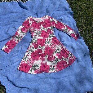 Floral Pink Kids Skater Dress